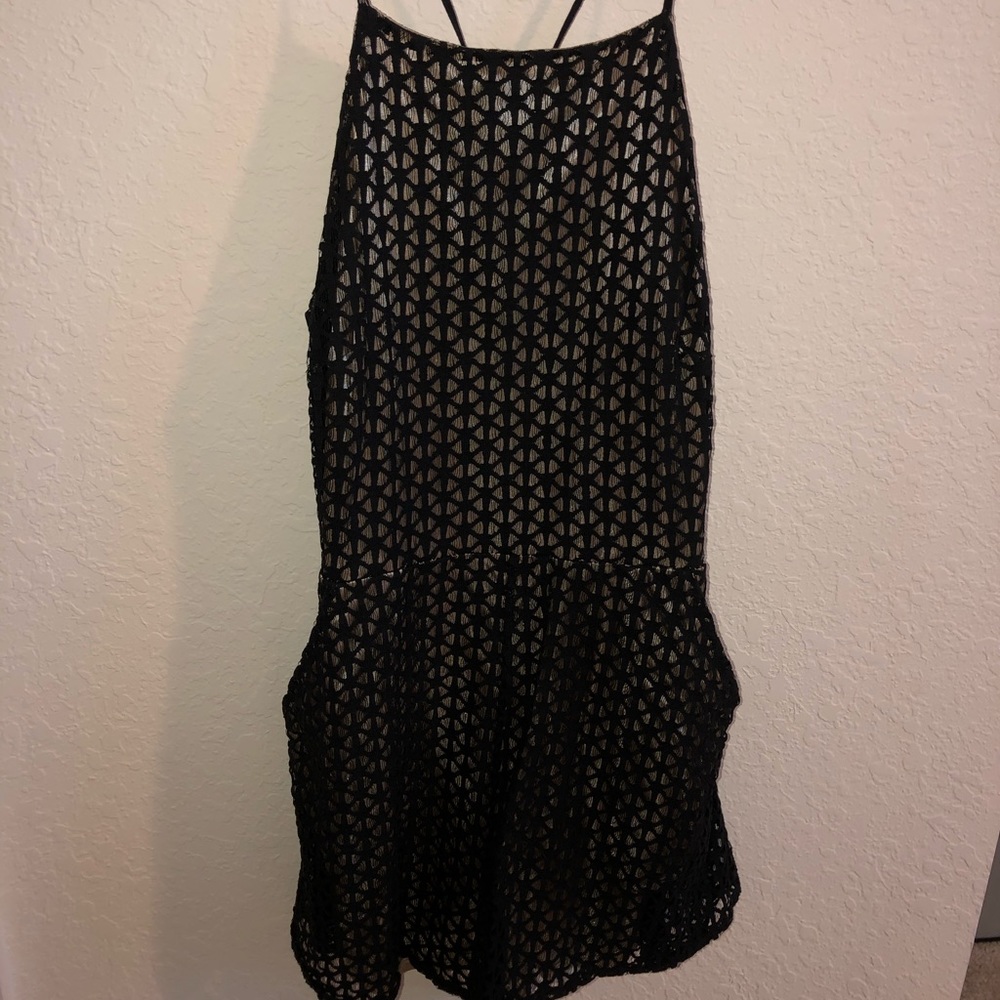 Laser Cut Black & Gold Romper